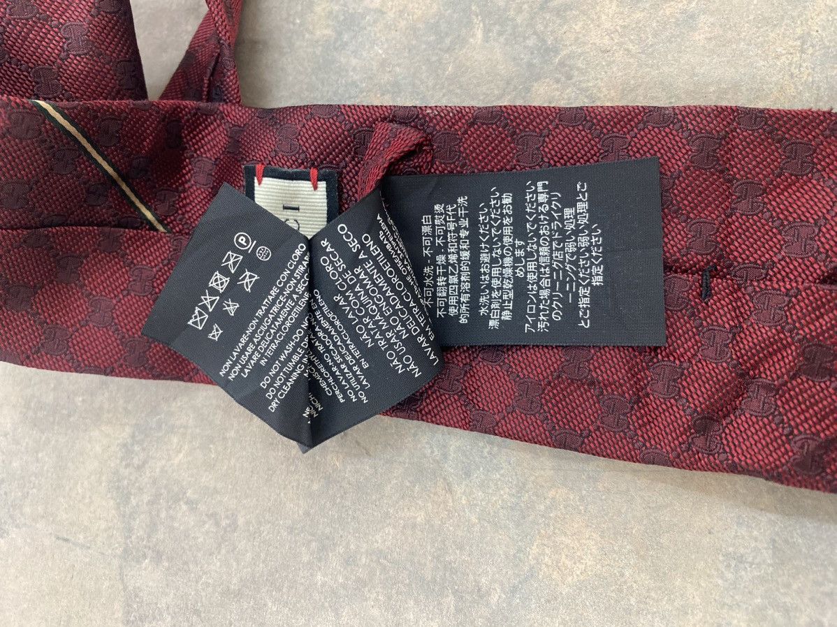 Designer × Gucci GUCCI MONOGRAM NECKTIE MAROON RARE Size ONE SIZE - 8 Thumbnail