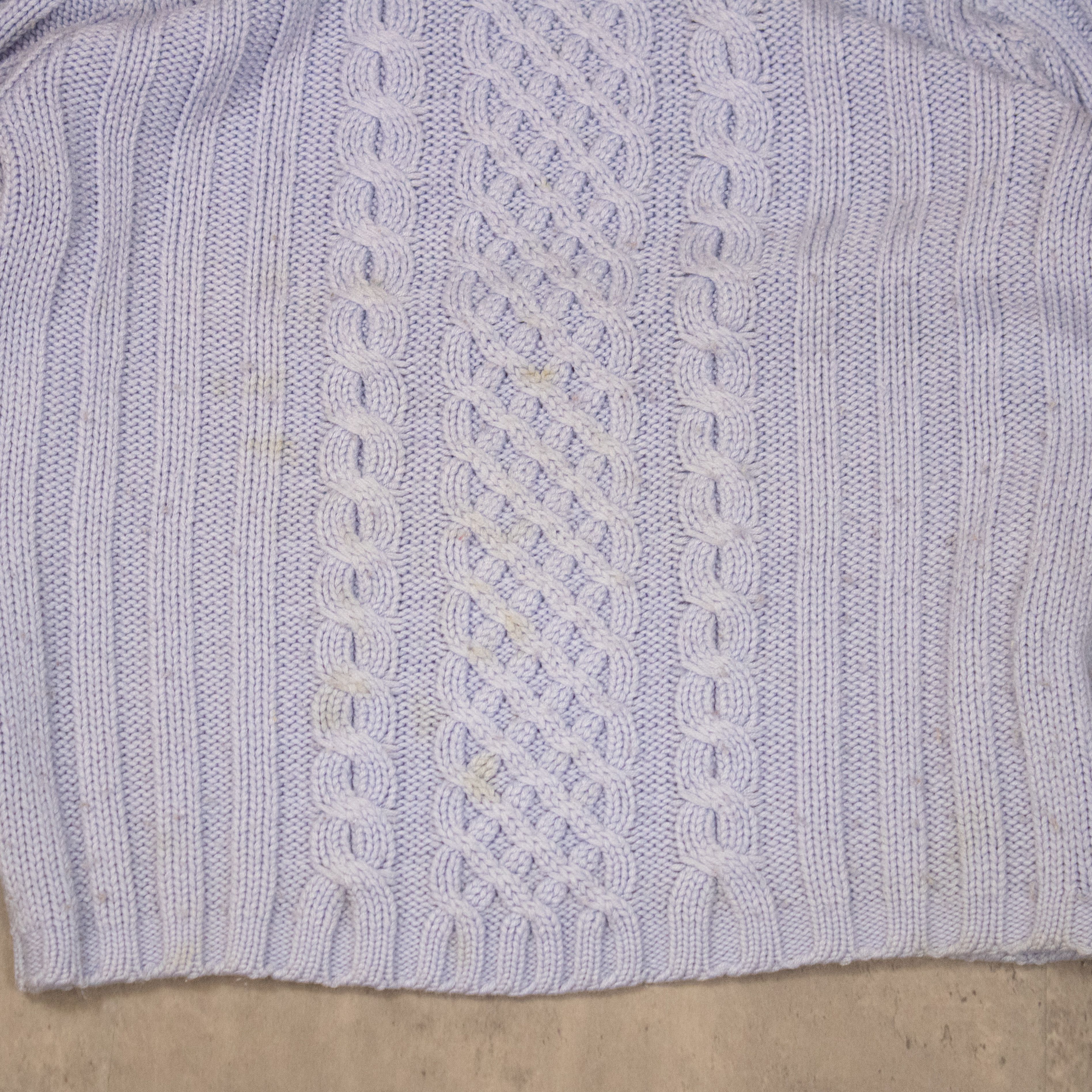 Vintage Vintage 1990's Cable Baby Blue Knitted Crew Neck Sweater Size US M / EU 48-50 / 2 - 4 Thumbnail