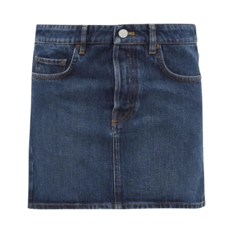 image of Balenciaga O1Mle0424 Denim Mini Skirt In Blue, Women's (Size 26)