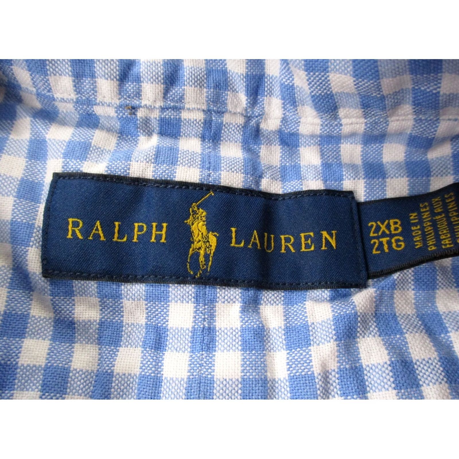 Ralph Lauren Ralph Lauren Shirt Mens Big 2X Blue 2XB Plaid Classic Dress Business Pony Logo Preppy Size 48R - 7 Thumbnail