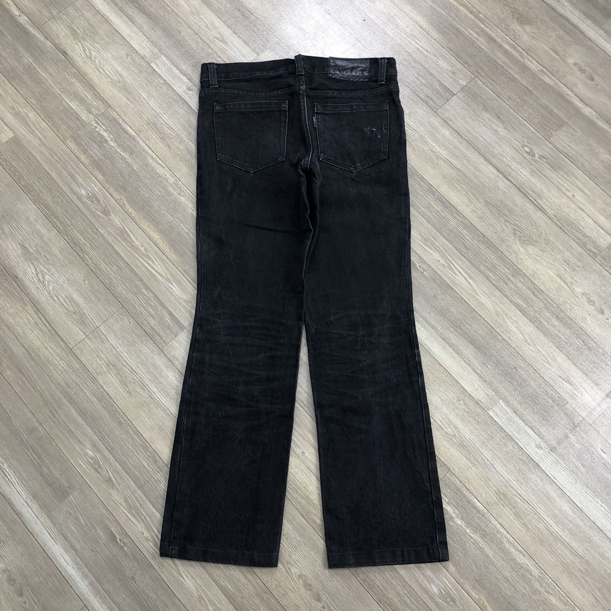 5351 POUR LES HOMMES 2000s 5351 Pour Les Hommes Black Washed Straight Wide Jeans Size US 28 / EU 44 - 19 Thumbnail