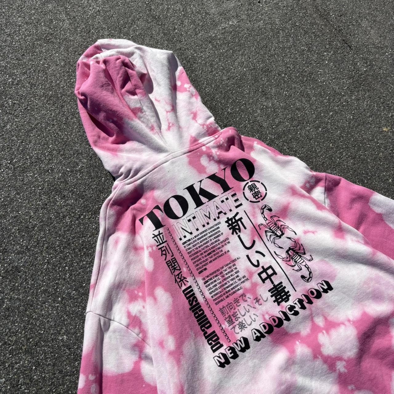 Japanese Brand × Vintage Vintage y2k bleach tie dye boxy graphic hoodie Size US M / EU 48-50 / 2 - 8 Thumbnail