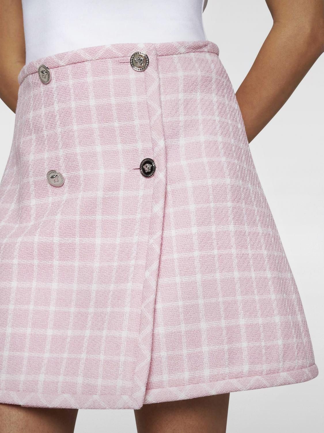 Versace o1y0226 Mini Skirt in Pink/White Size 27" / US 4 / IT 40 - 2 Thumbnail