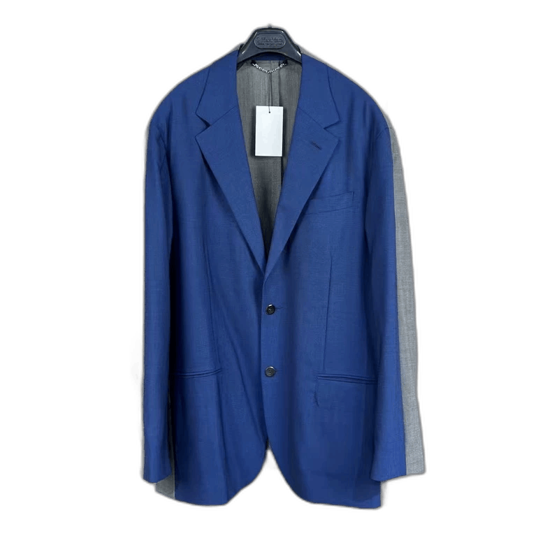 Louis Vuitton Louis Vuitton Blue Gray Wool Suit Jacket-yf Size US M / EU 48-50 / 2 - 1 Thumbnail