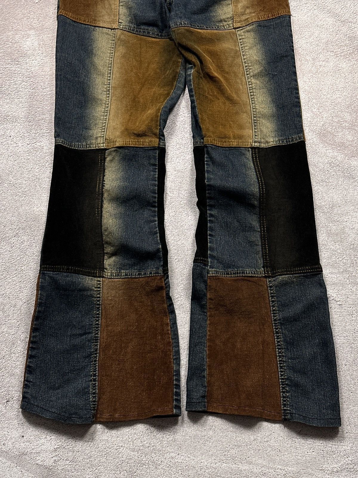 If Six Was Nine Y2K LGB IfSixWasNine Style Patchwork Flared Denim Jeans Size US 29 - 3 Thumbnail
