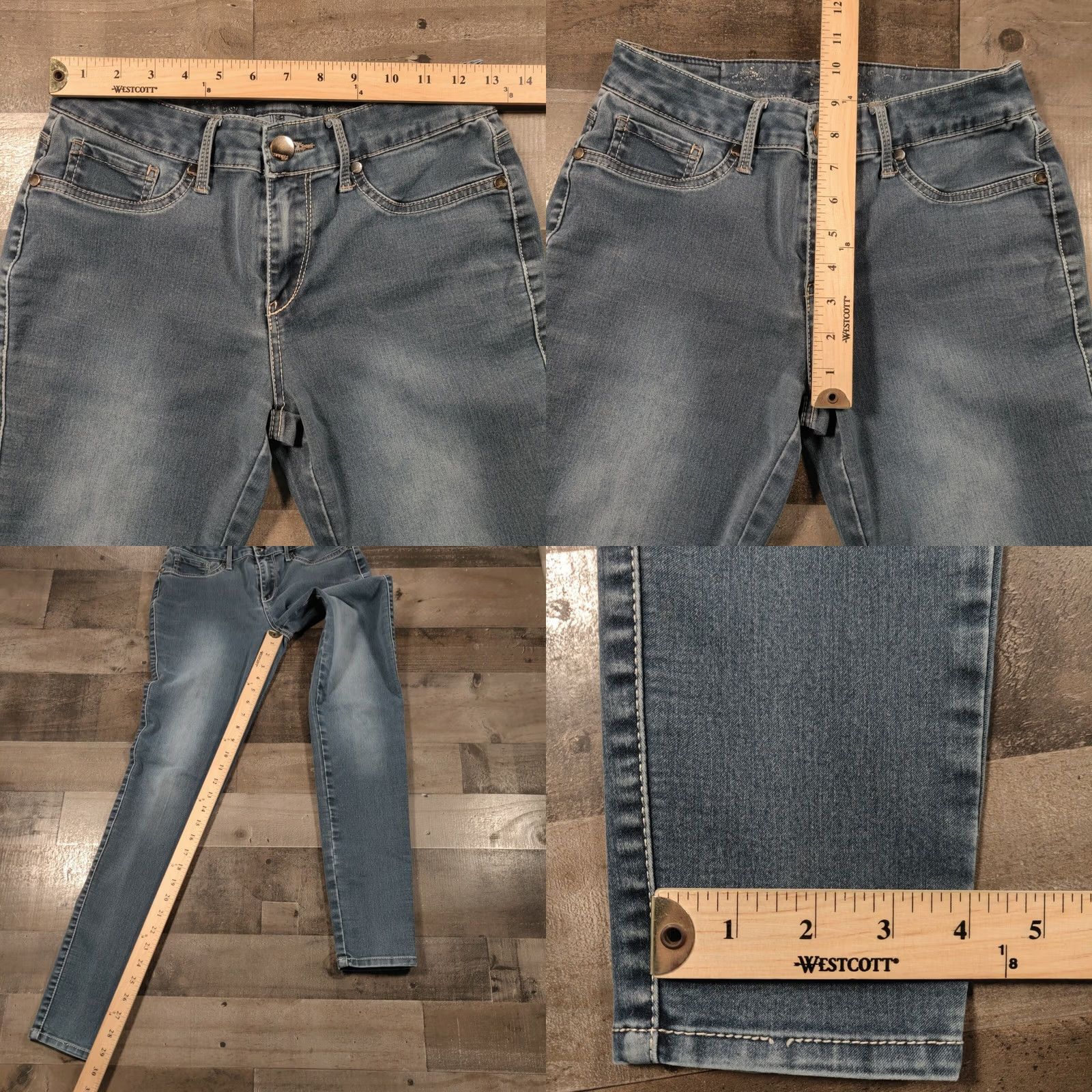 Express Express Jeans Women Mid Rise Skinny Pockets Zip Closure Stone Wash Blue Denim 2 Size 26" / US 2 / IT 38 - 8 Thumbnail