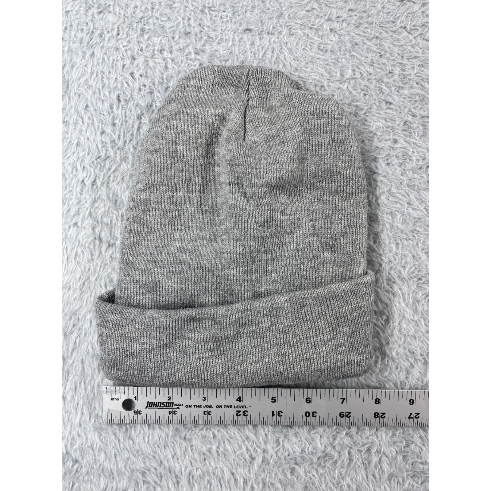Vintage Promo Headwear Hat Adult One Size Gray Knit Acrylic Polyester Blend Beanie Toque Workwear Masterack Size ONE SIZE - 4 Thumbnail