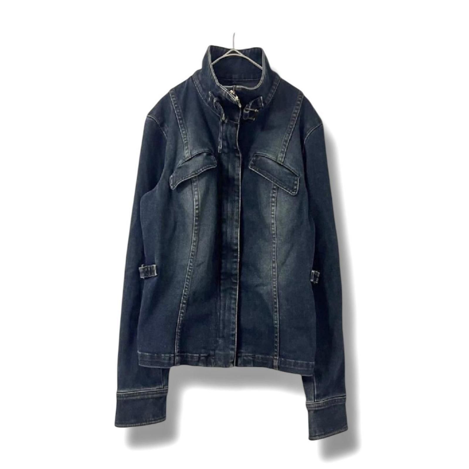 Other Vintage biker style slim fit 2000s grunge denim jacket Size XS / US 0-2 / IT 36-38 - 1 Thumbnail
