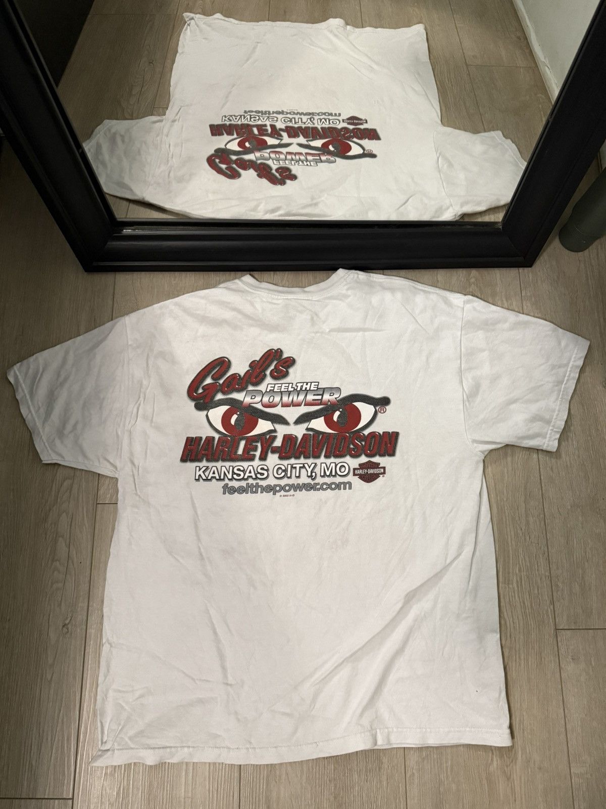 Harley Davidson × Vintage Vintage / Y2K Mad Eyes Harley Davidson Logo Shirt Size US L / EU 52-54 / 3 - 1 Thumbnail