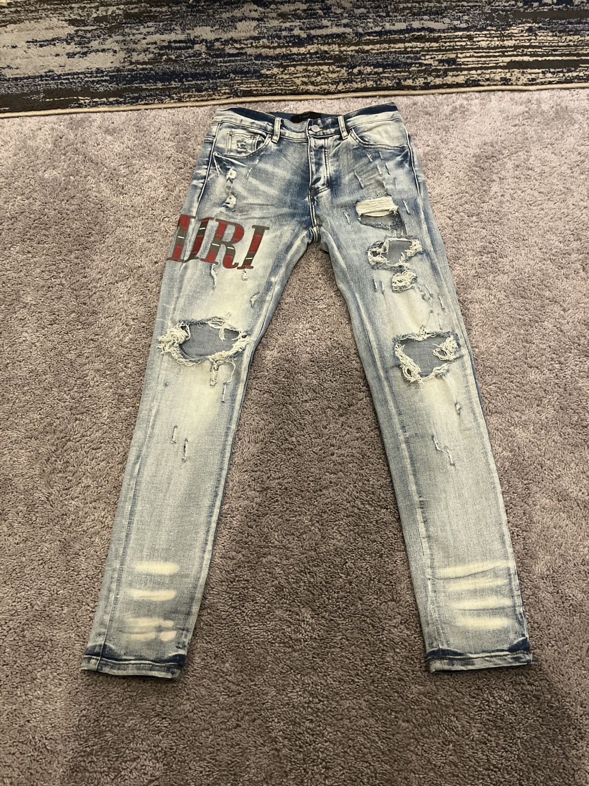 image of Designer Amiri Jeans Size 30 in Blue, Men's