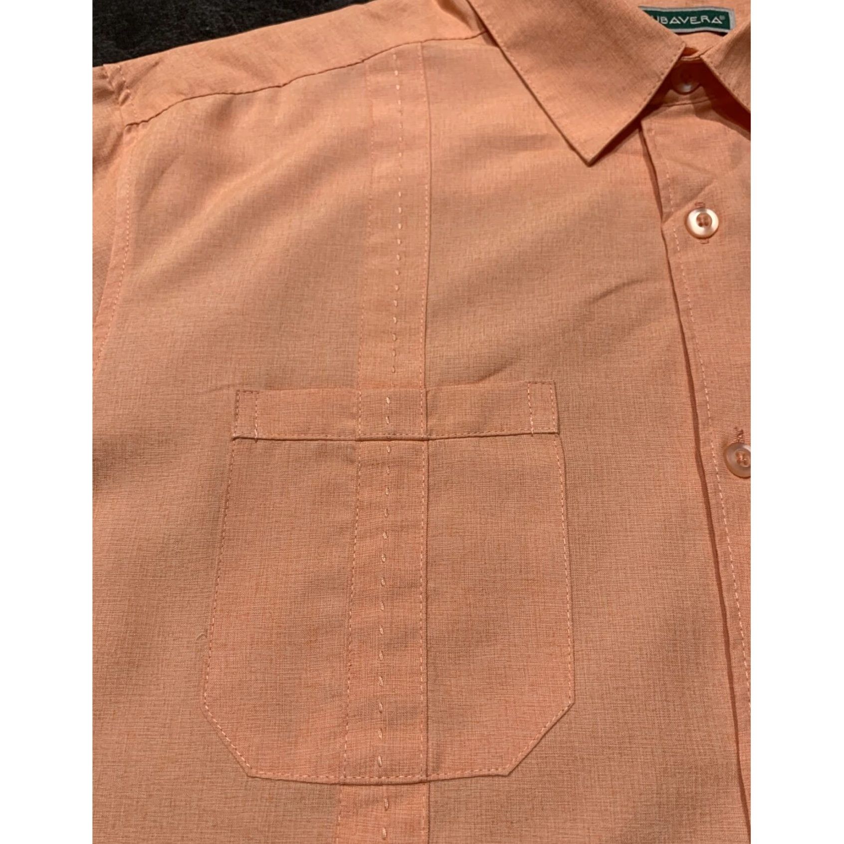 Cubavera Cubavera Mens Hawaiian Shirt Large L Rayon Blend Bowling Peach Size US L / EU 52-54 / 3 - 4 Thumbnail