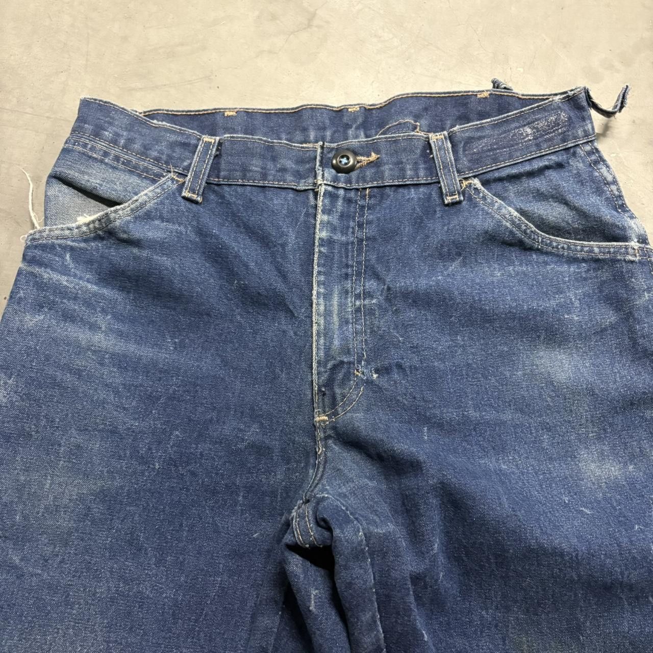 Bulwark Crazy Vintage Y2K/2000s Baggy Fire Resistant Bulwark 1980s Dark Blue Wash Denim Jeans! Size US 30 / EU 46 - 2 Thumbnail