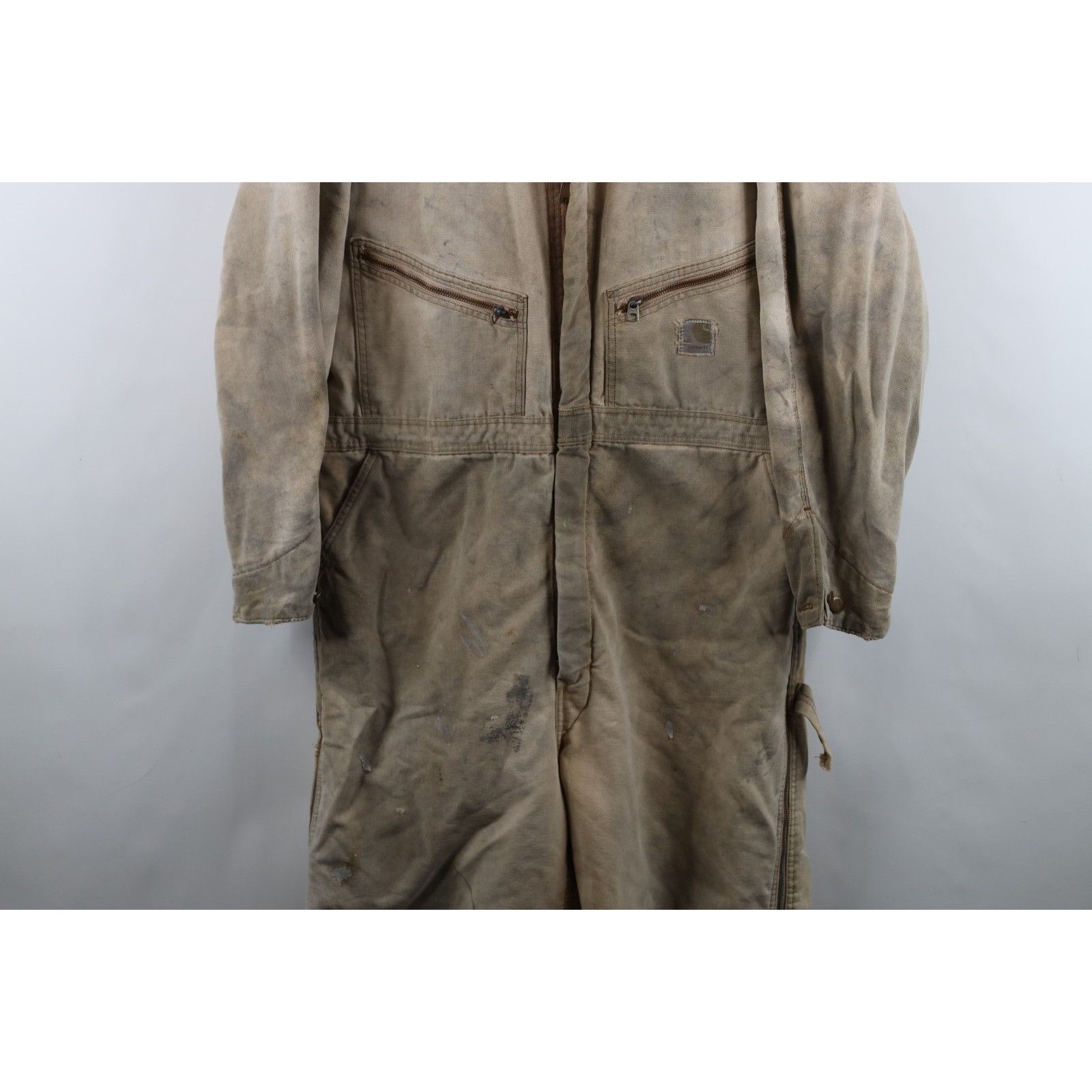 Carhartt Vintage 80s Carhartt Thrashed Quilted Canvas Coveralls Size US 40 / EU 56 - 3 Thumbnail