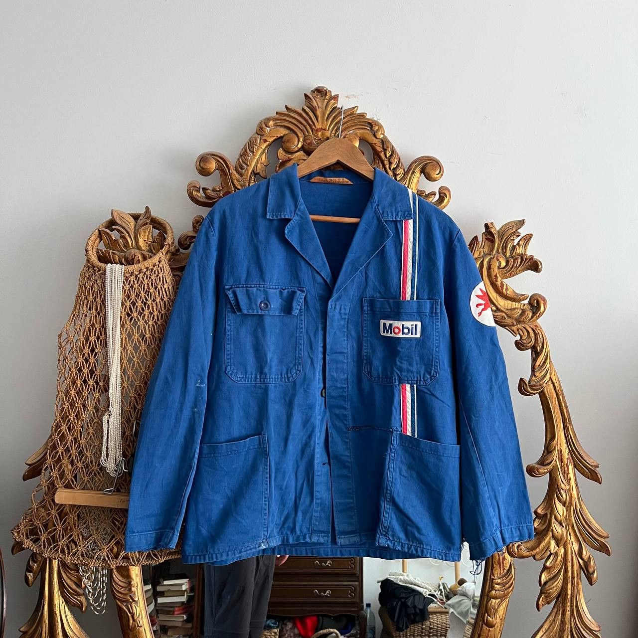 Vintage 80s Vintage Mobil Gas Garage Work Jacket Workrite USA Sz M Size US M / EU 48-50 / 2 - 1 Thumbnail