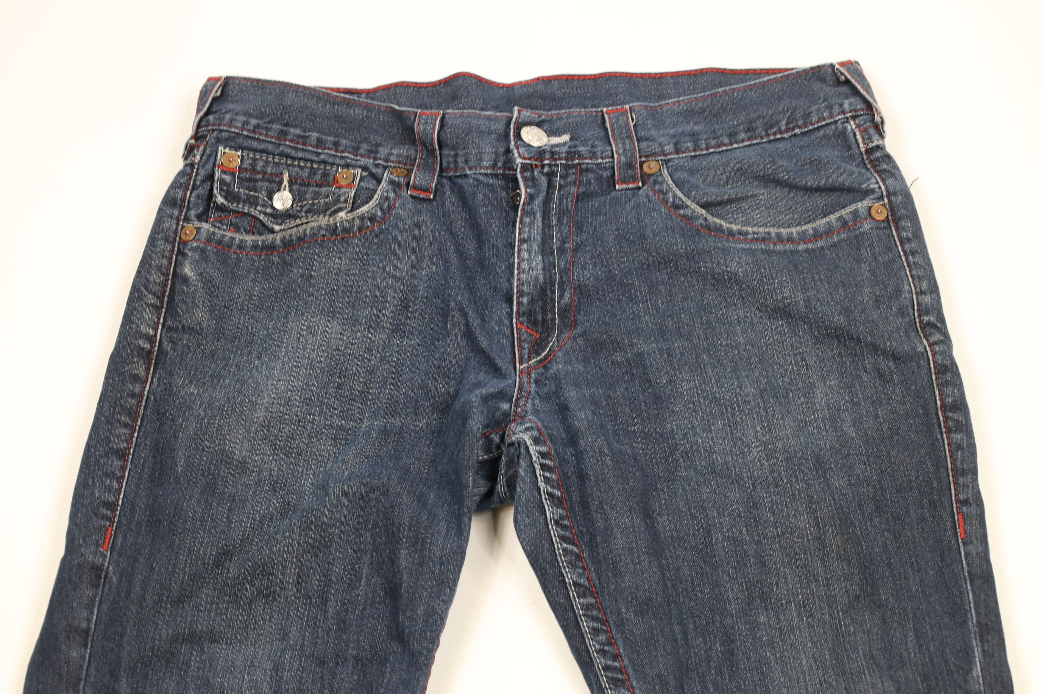 True Religion × Vintage Vintage True Religion Stitch Straight Leg Denim Jeans US Size US 36 / EU 52 - 2 Thumbnail