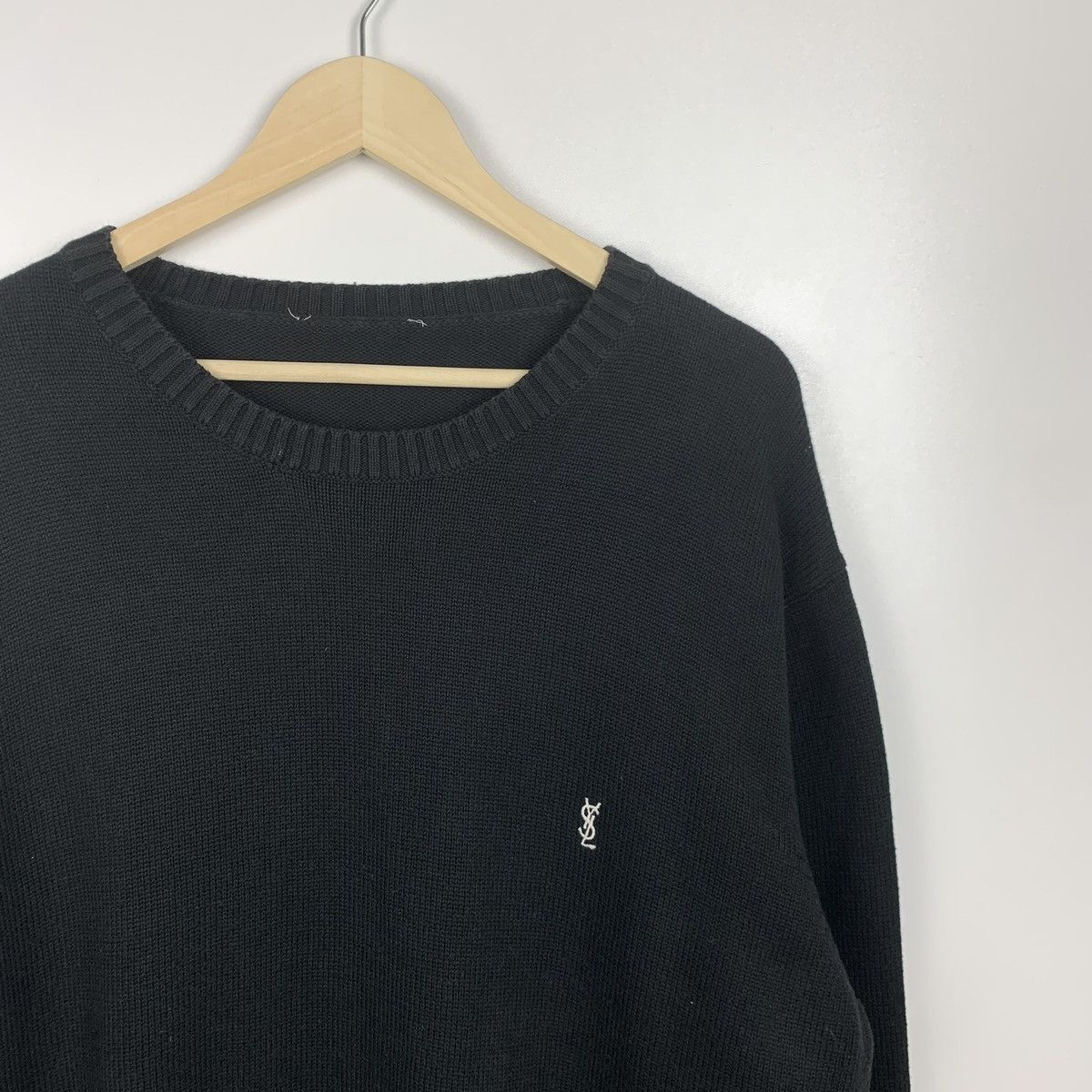 Yves Saint Laurent Vintage Yves Saint Laurent Black Sweater Embroidered Logo Size US XXL / EU 58 / 5 - 6 Thumbnail