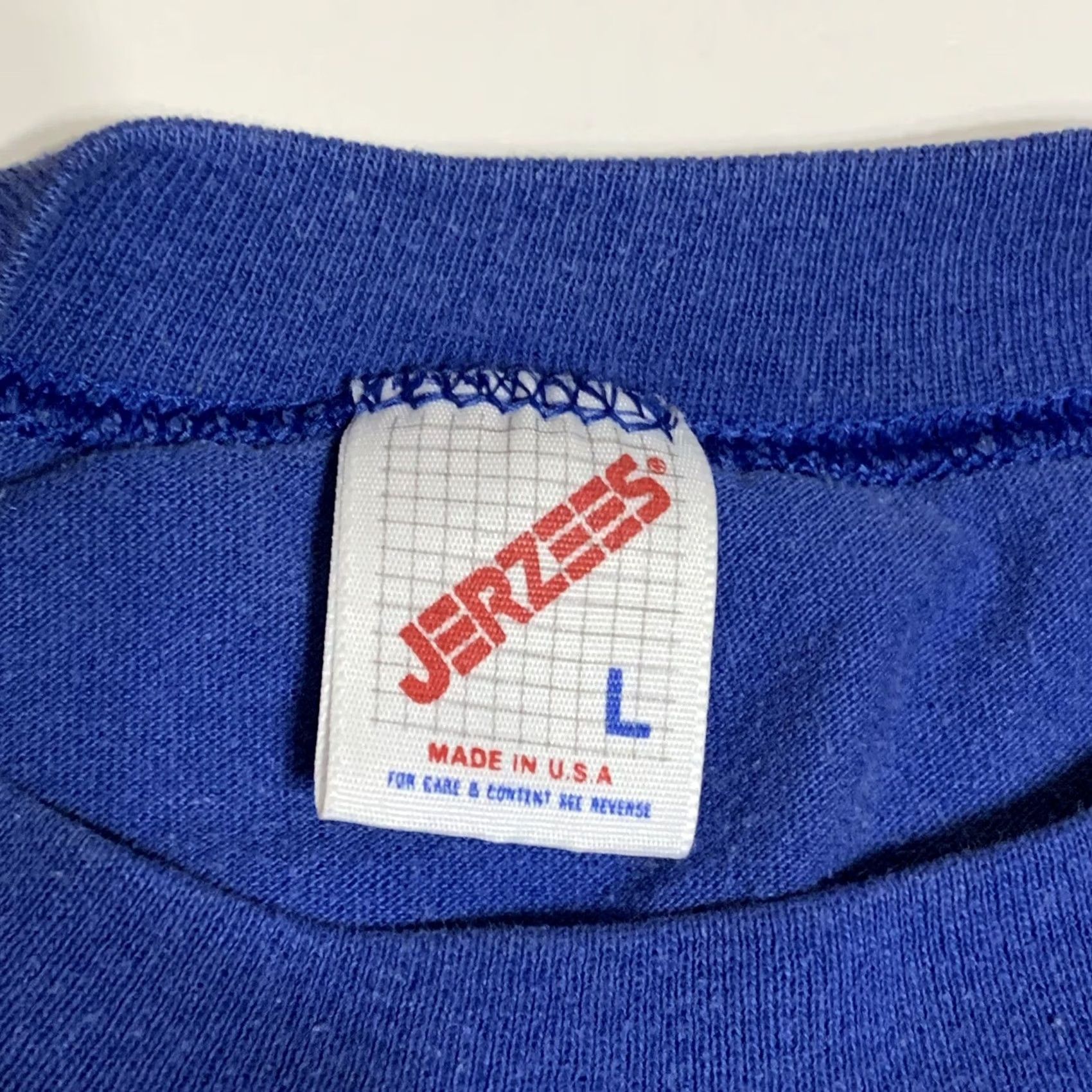 Jerzees VINTAGE Kindergarten Center T Shirt Blue Single Stitch Mens L/M Jerzees Graphic Tee 1990s Short Sleeve Cotton Blend Mens Size US M / EU 48-50 / 2 - 7 Thumbnail