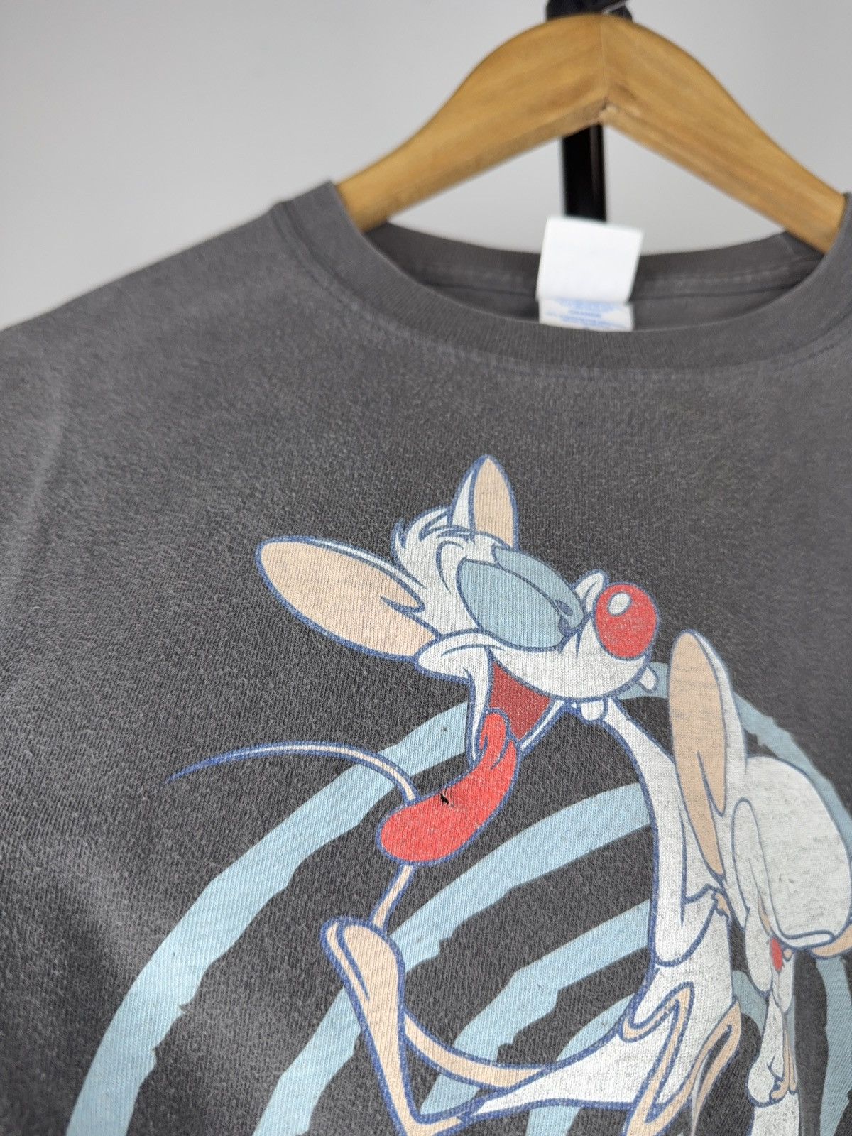 Warner Bros 2007 Pinky and the Brain Vintage Quote Graphic T-Shirt Size US L / EU 52-54 / 3 - 7 Thumbnail
