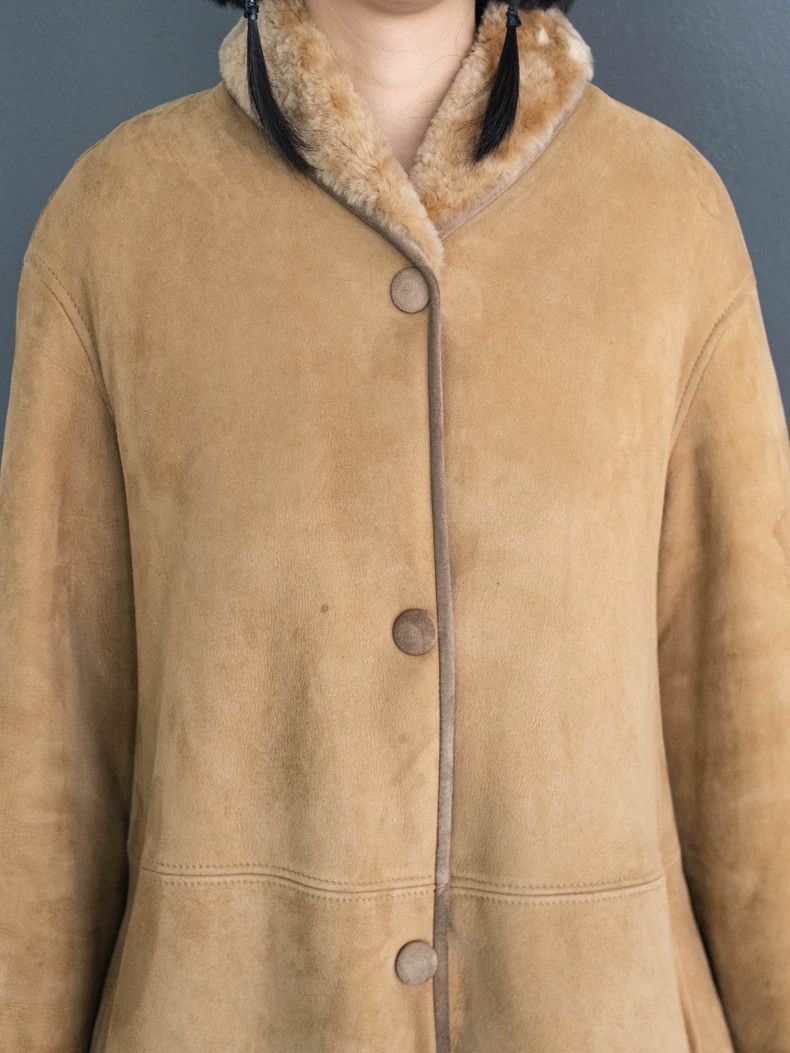 Kenzo KENZO Kaki sheepskin coat vintage Size XS / US 0-2 / IT 36-38 - 4 Thumbnail