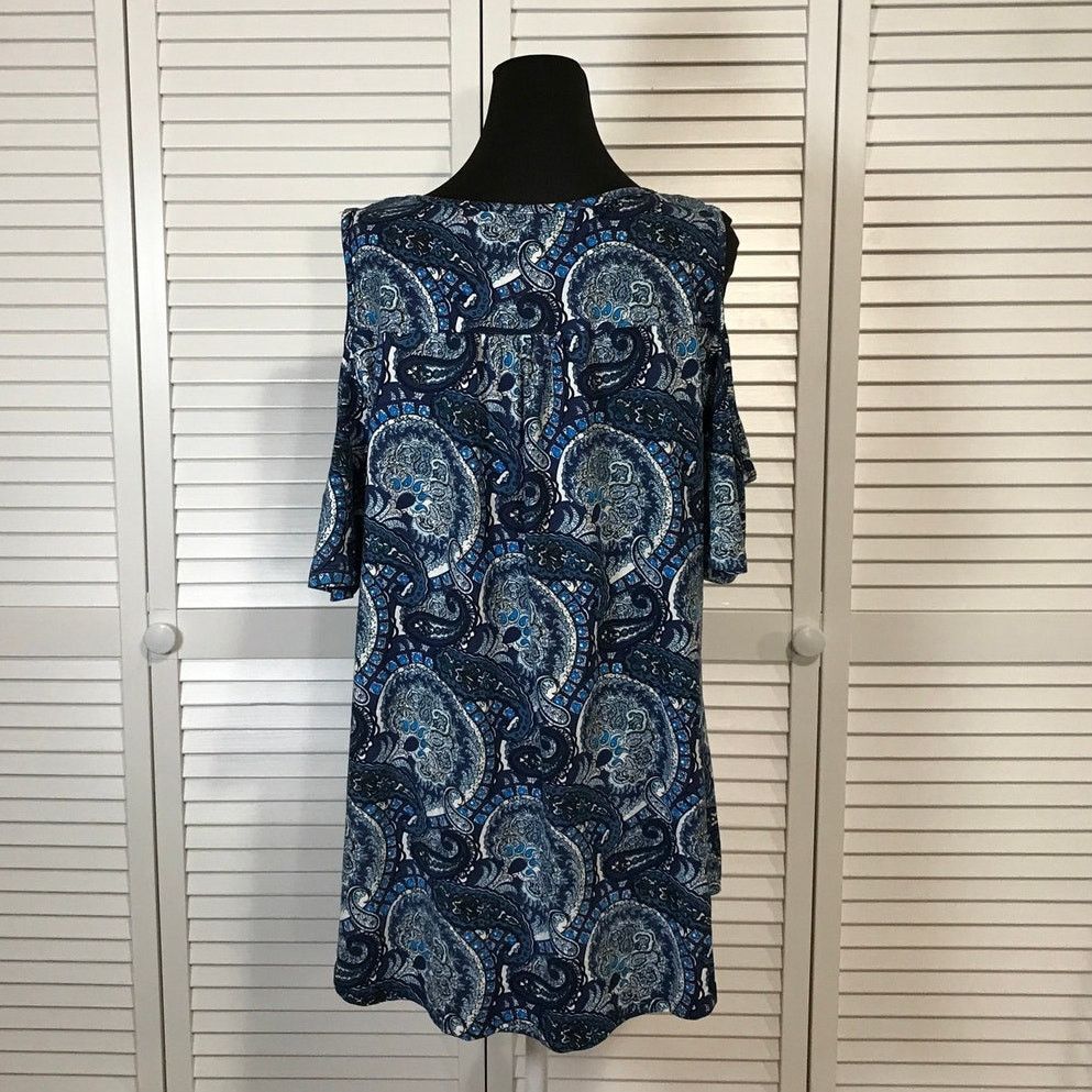 Other a.Jesdani Boho Blue Paisley Draped Flowy Tunic Blouse 2X Size XXL / US 16-18 / IT 52-54 - 3 Thumbnail