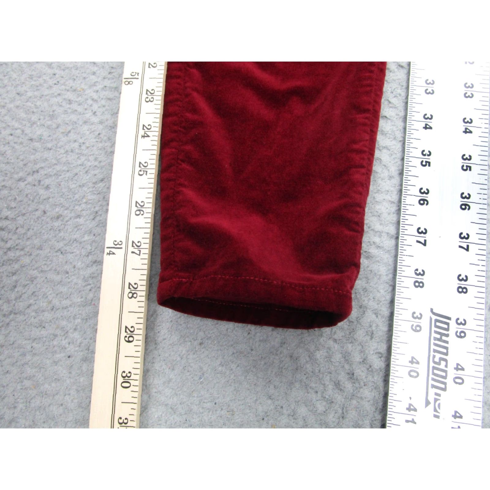 L'AGENCE L'Agence Pants Womens 26 Red Bordeaux Velvet velour Skinny High Rise Made USA Size 26" / US 2 / IT 38 - 2 Thumbnail