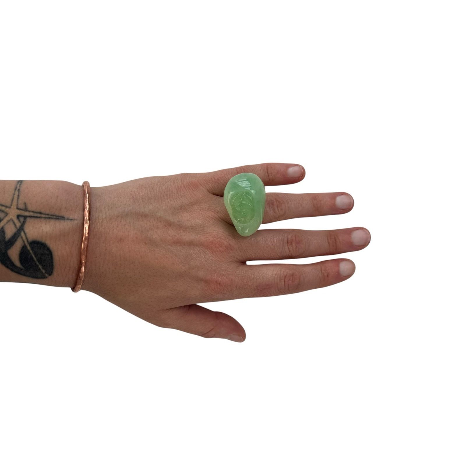 Chanel Chanel CC Faux Jade Ring Size ONE SIZE - 2 Thumbnail