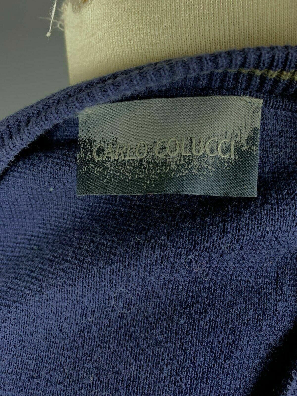 Carlo Colucci Men Carlo Colucci Blue V-Neck 100% Cotton Sweater Size 50 Size US M / EU 48-50 / 2 - 9 Thumbnail