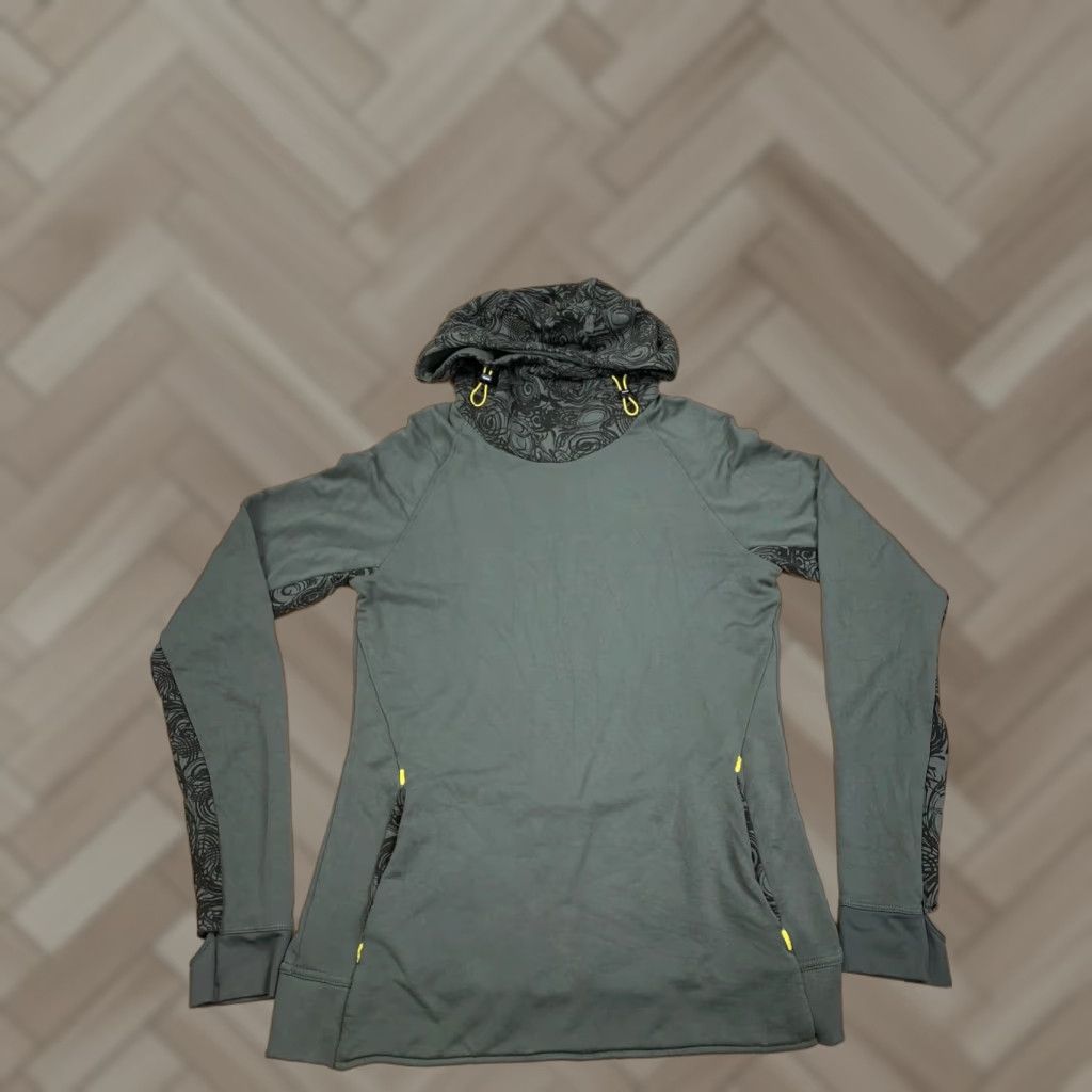 BMW Hoodie Womens M Olive Green Casual Stretch Pockets Logo #8170