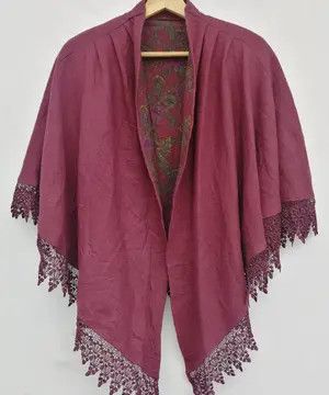 Japanese Brand Vintage Marseille Elegant Fashion Wool cape shawls Size ONE SIZE - 3 Thumbnail