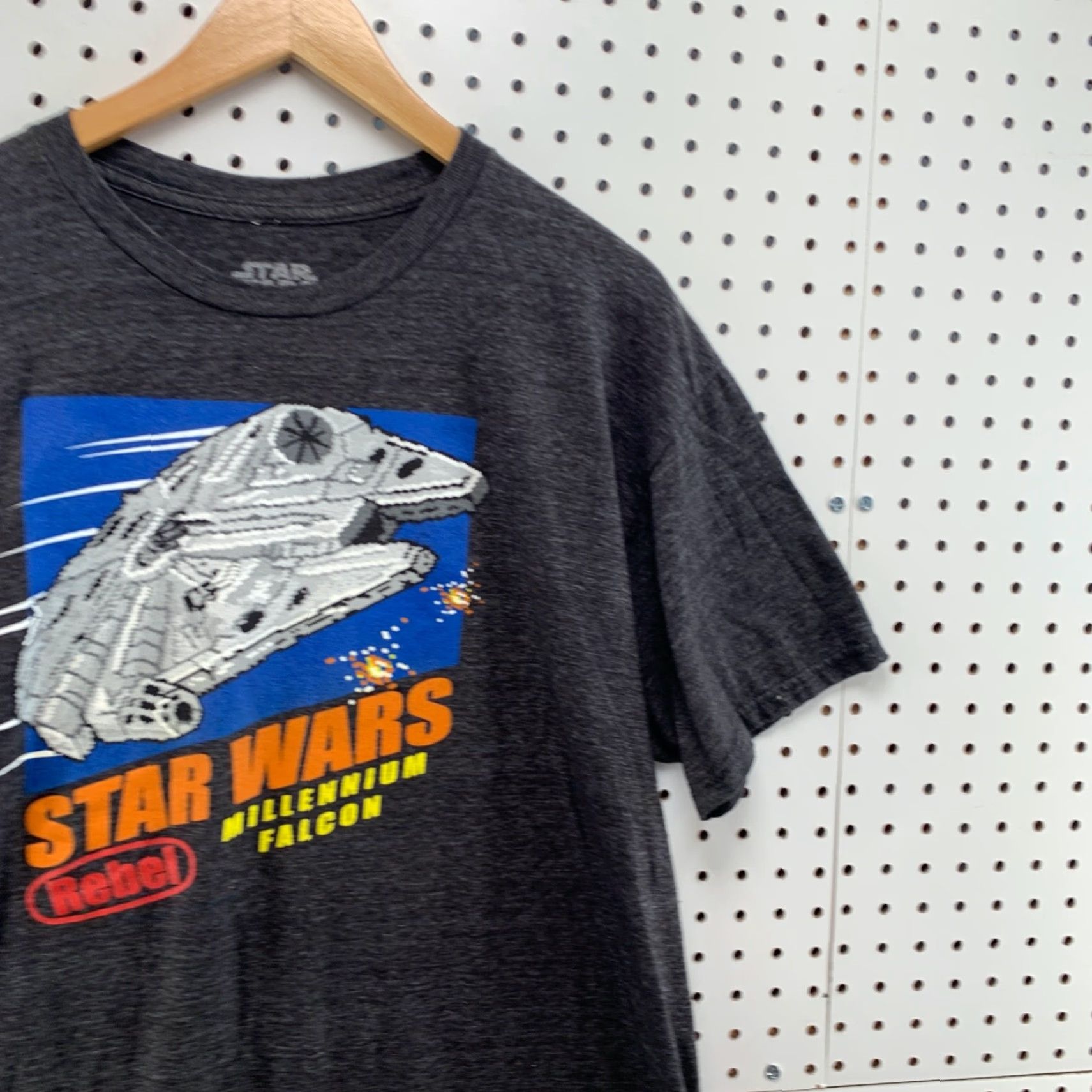 Star Wars VINTAGE Star Wars T-Shirt Adult XL Gray Short Sleeve Rebel Millennium Falcon Movie Mens Size US XL / EU 56 / 4 - 4 Thumbnail