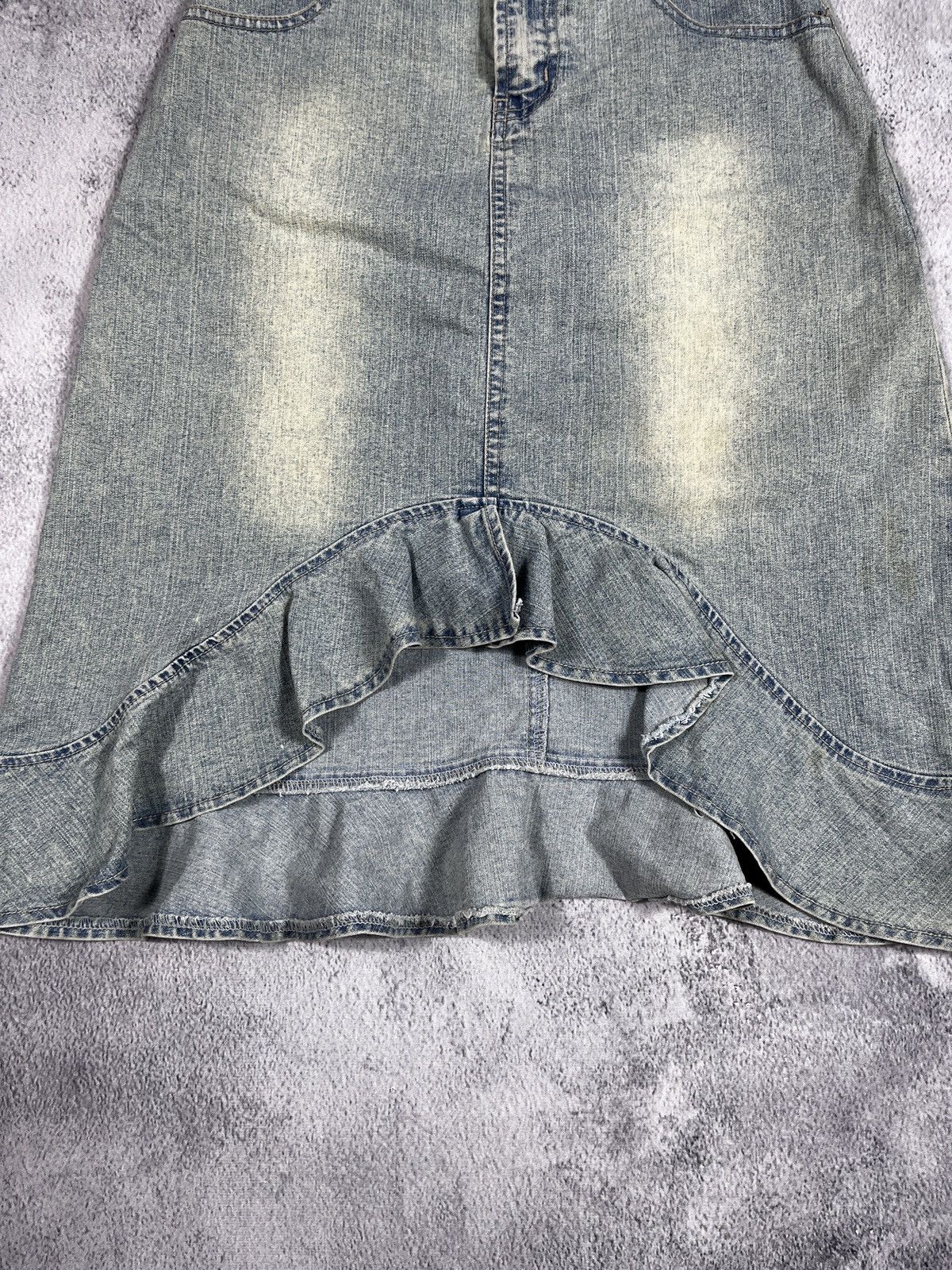 Vintage Vintage 90s Faded denim flared mini skirt streetwear 00s Size 25" / US 0 / IT 36 - 4 Thumbnail