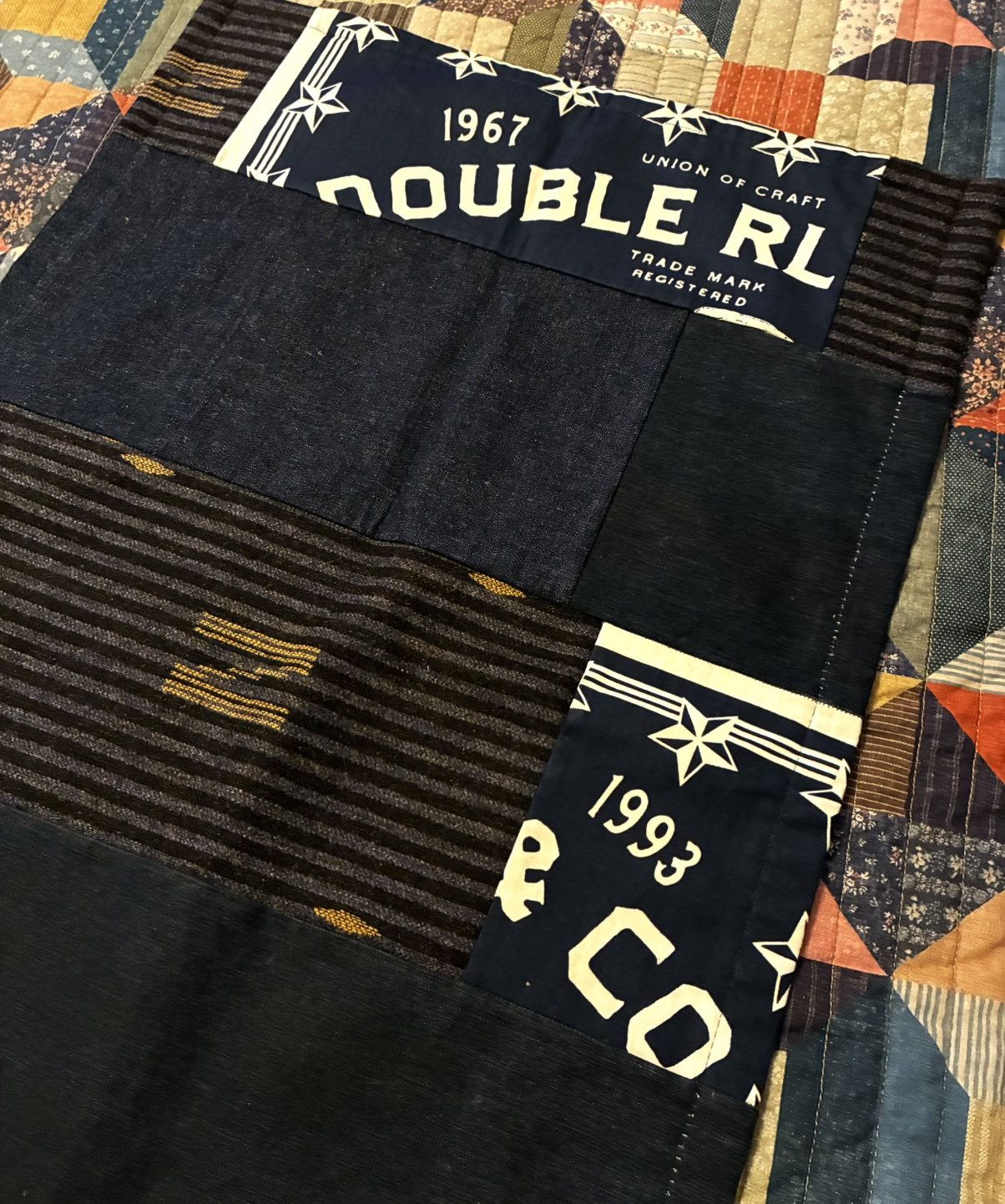 RRL Ralph Lauren CUSTOM RRL/RL PATCHWORK SCARF (100% UPCYCLED RRL FABRICS) Size ONE SIZE - 7 Thumbnail