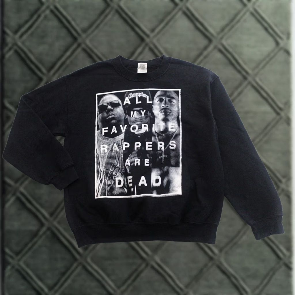 Gildan All My Favorite Rappers Are Dead Gildan Sweater Pullover Medium Black Mens Size US M / EU 48-50 / 2 - 1 Thumbnail
