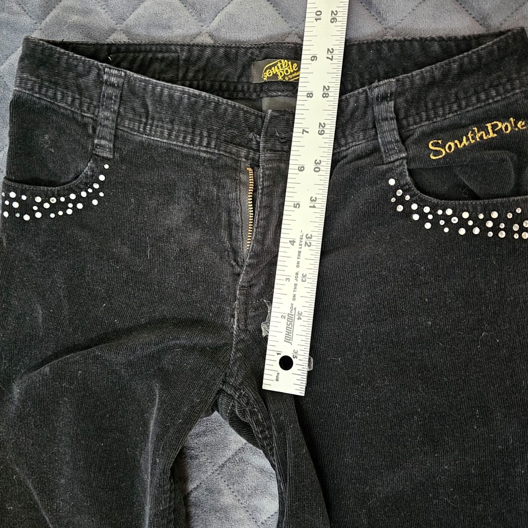 Southpole Southpole Black Corduroy Pants Girls 12 Stretch Gold Emboider Collection Denim? (Note: Adapted) Size 34" / US 12 / IT 48 - 6 Thumbnail