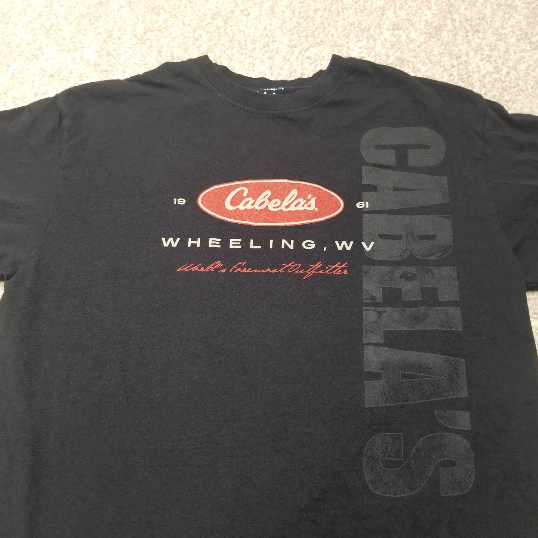 Vintage Cabela's Crewneck Shirt Mens M Black Short Sleeve Wheeling WV Logo Tee Size US M / EU 48-50 / 2 - 2 Thumbnail