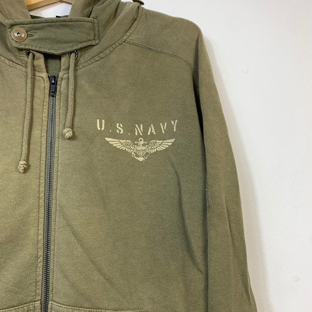 Avirex Avirex US Navy 'Black Aces' Military Green Hoodie Sunfaded Size US L / EU 52-54 / 3 - 4 Thumbnail