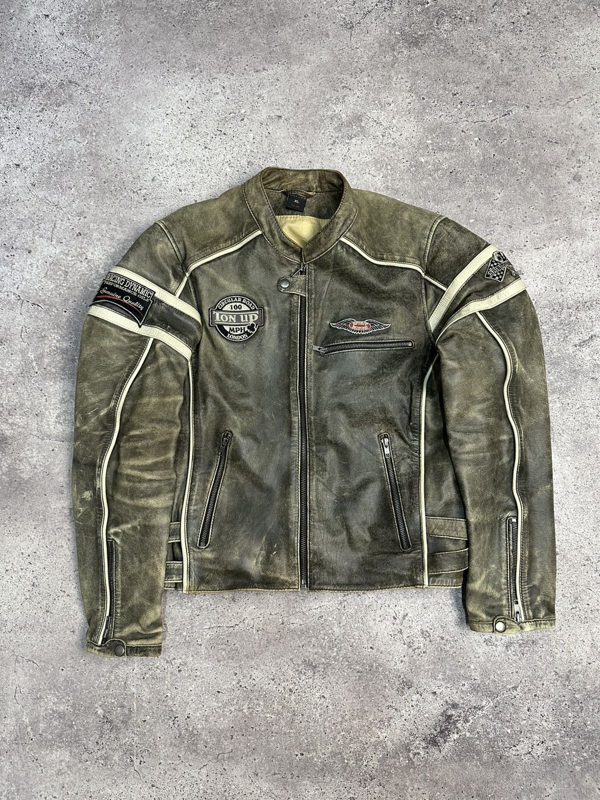 If Six Was Nine Vintage Racing Leather Jacket Biker Spirit Motors Y2K Size US L / EU 52-54 / 3 - 7 Thumbnail