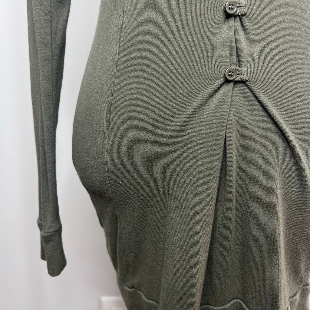 Derek Rose Pink Rose, Olive Green Button Front Cardigan, Button Cinched Size S / US 4 / IT 40 - 7 Thumbnail