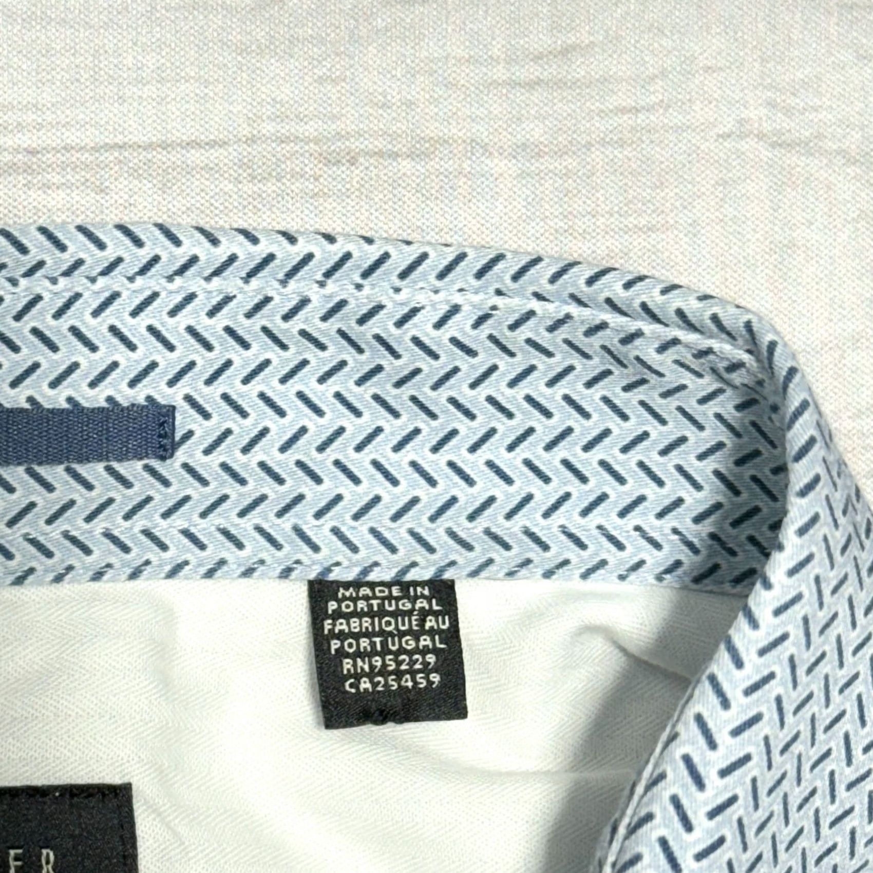 Ted Baker Ted Baker Shirt Mens 3XL Blue Geometric Button Up Shirt Casual Modern Preppy Mens Size US XXL / EU 58 / 5 - 3 Thumbnail