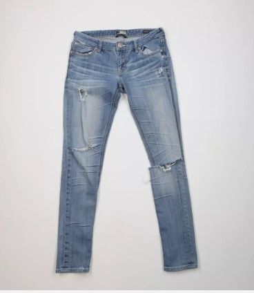 Express × Vintage Rerock Express Thick Stitch Stretch Skinny Crop Jeans Size 28" / US 6 / IT 42 - 1 Thumbnail