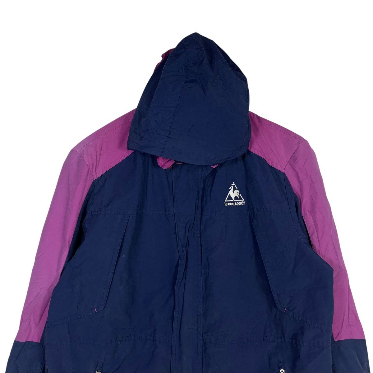 Le Coq Sportif Vintage Le Coq Sportif Modulate Hooded Outdoor Jacket Navy Size US L / EU 52-54 / 3 - 2 Thumbnail