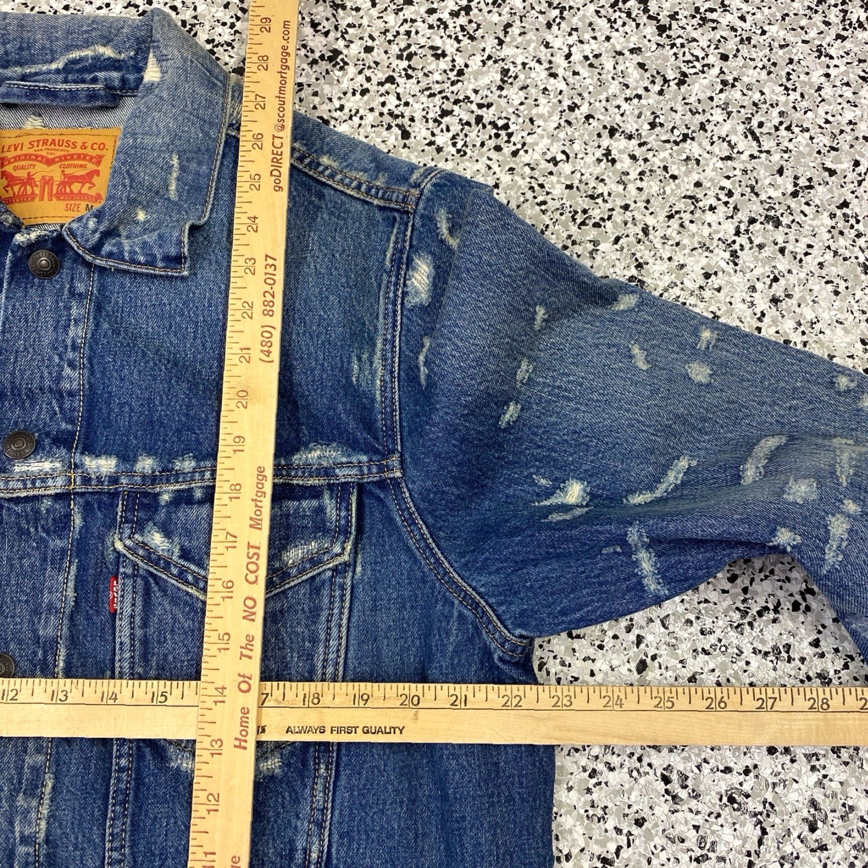 Levi's VINTAGE Sample Tag Levi's Denim Stock Trucker Jacket M Blue Men Jacket Jean Collared Denim 1990s? Size US M / EU 48-50 / 2 - 5 Thumbnail