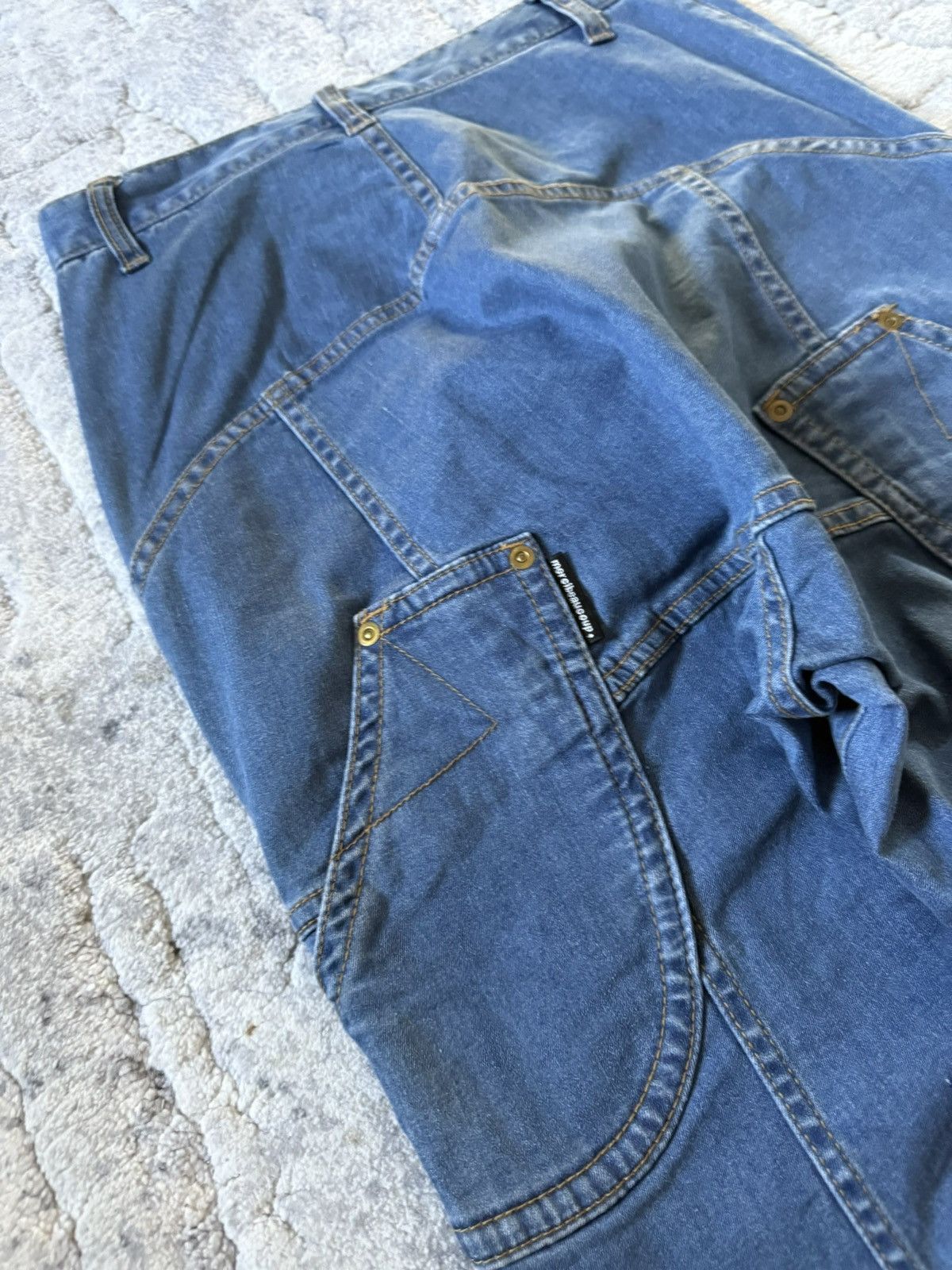 Lee × mercibeaucoup Issey Miyake Mercibeaucop Drop Crotch Multi Paneled Jeans Size US 28 / EU 44 - 11 Thumbnail