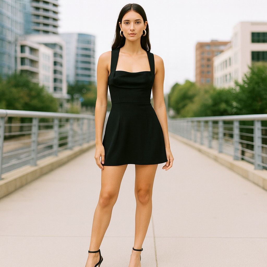 Rachel Gilbert Rachel Gilbert Blaise Scoop Neck Black Mini Dress Size 10 Size L / US 10 / IT 46 - 1 Thumbnail