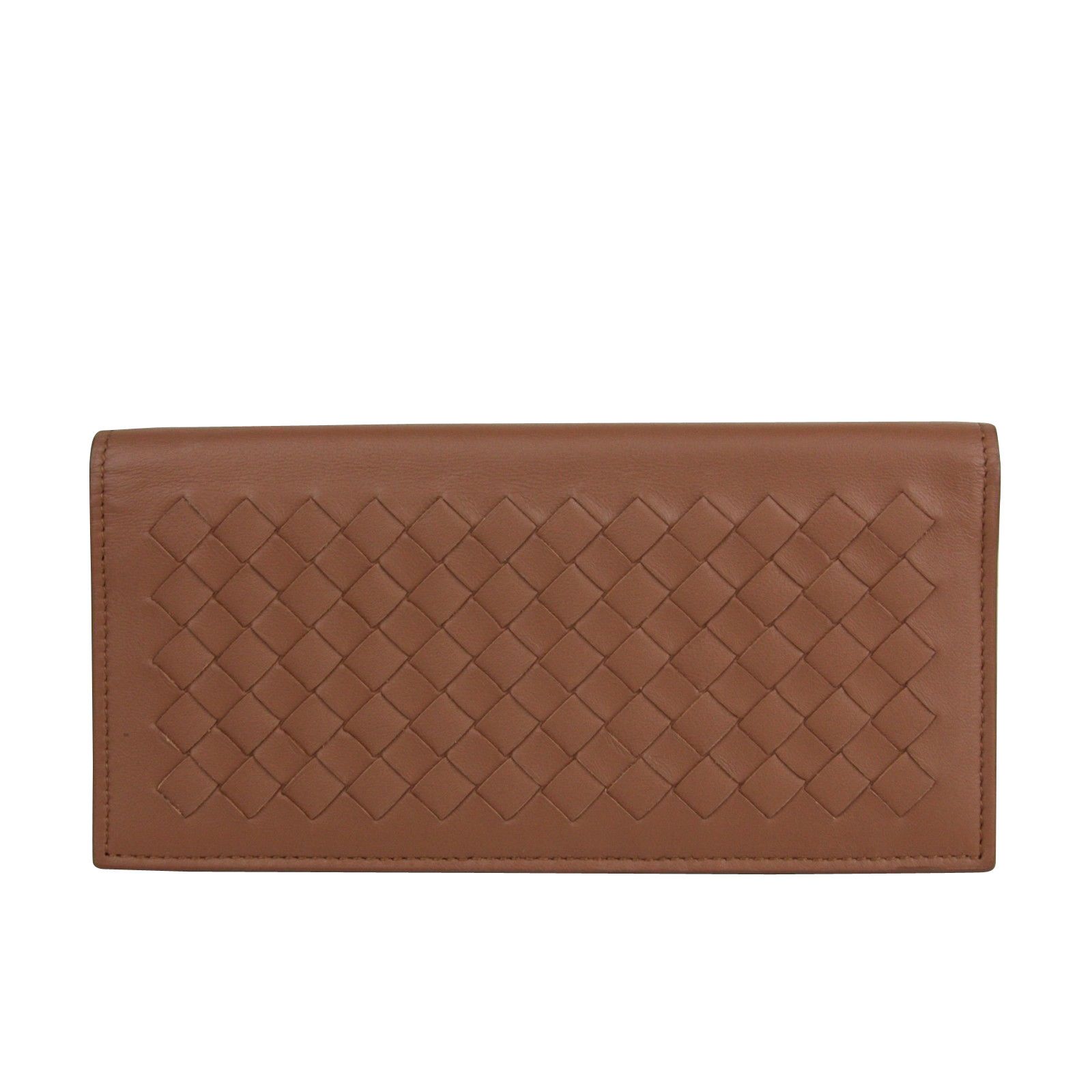 Bottega Veneta Men's Woven Brown Medium Leather Long Bifold Wallet Size ONE SIZE - 1 Thumbnail