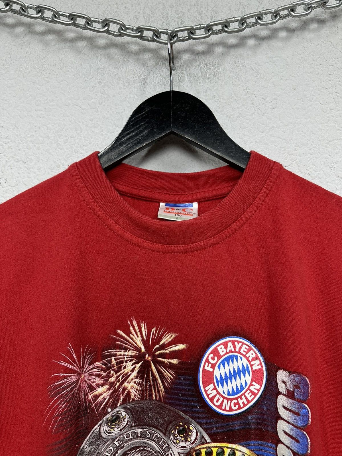 Adidas Vintage 2003 Bayern Munich Graphic Tee Jersey Size US L / EU 52-54 / 3 - 7 Thumbnail