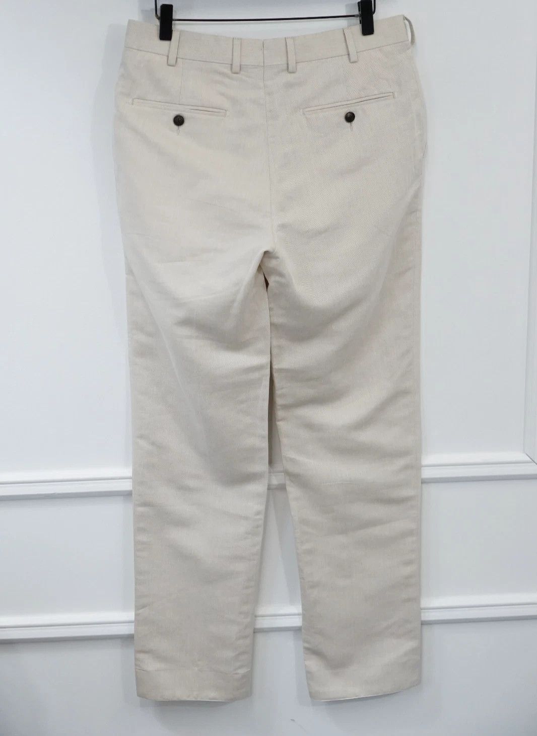 Suitsupply Men Suitsupply Pants Beige Cotton & Linen Brescia 23 US36S Size 36S - 2 Thumbnail