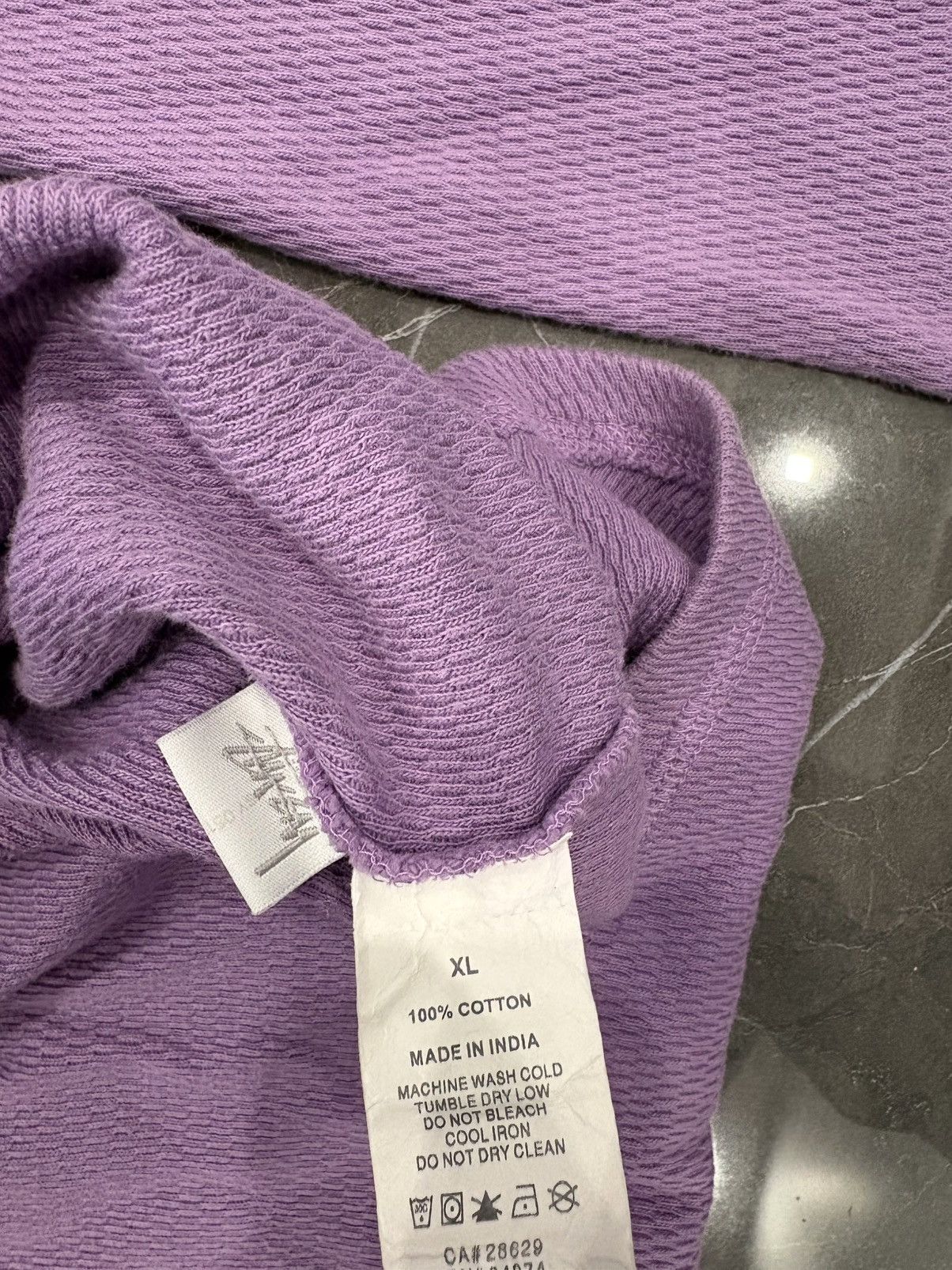 Stussy Men's Stüssy Mock Neck Thermal Long-Sleeve Lavender Cotton Size US XL / EU 56 / 4 - 4 Thumbnail
