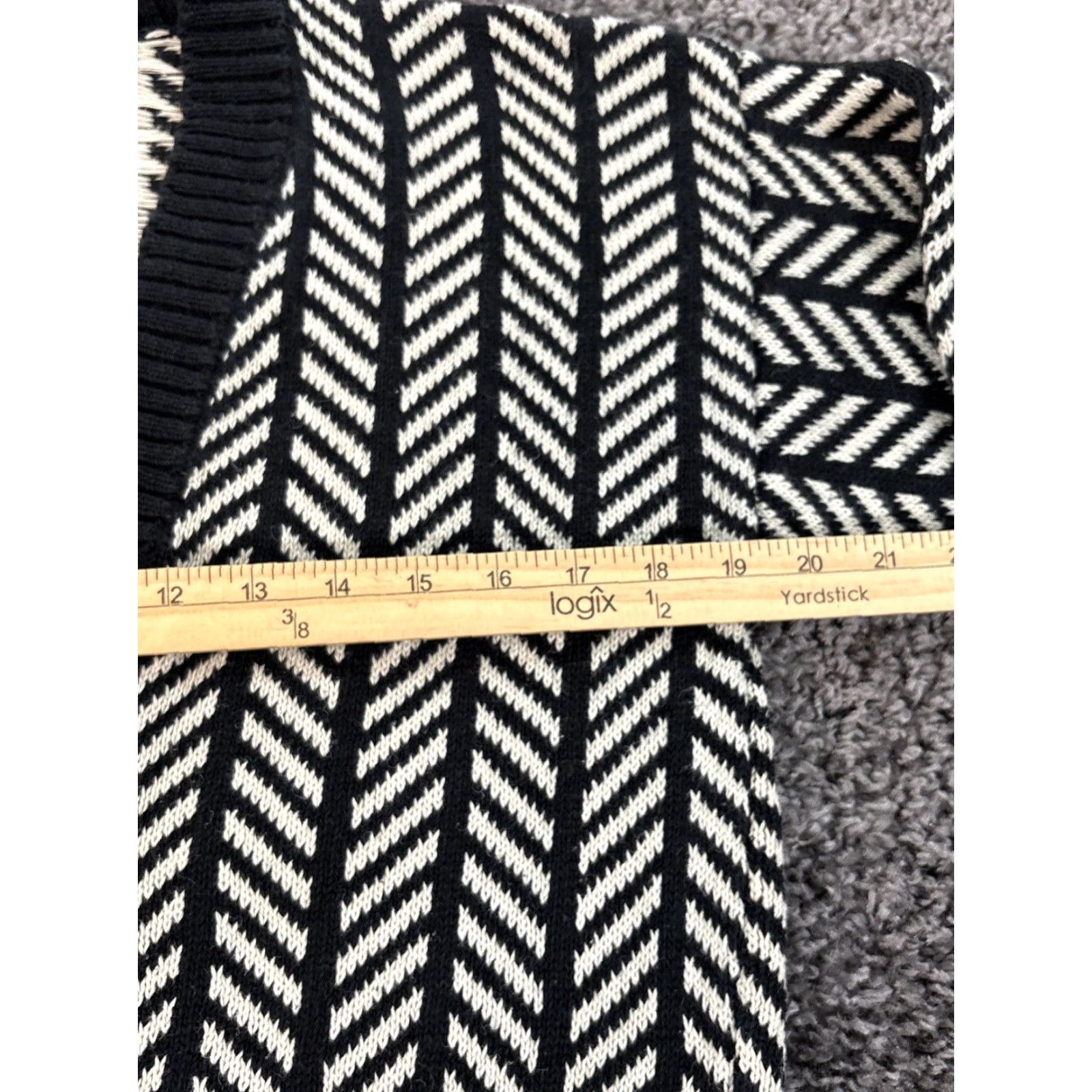 Liz Claiborne VINTAGE Liz Claiborne Sweater Cardigan Knit Pullover Long Sleeve Crew Neck Cotton Black Womens Petite PM 80s 90s Knit Pattern Argyle/Diamond Size M / US 6-8 / IT 42-44 - 3 Thumbnail