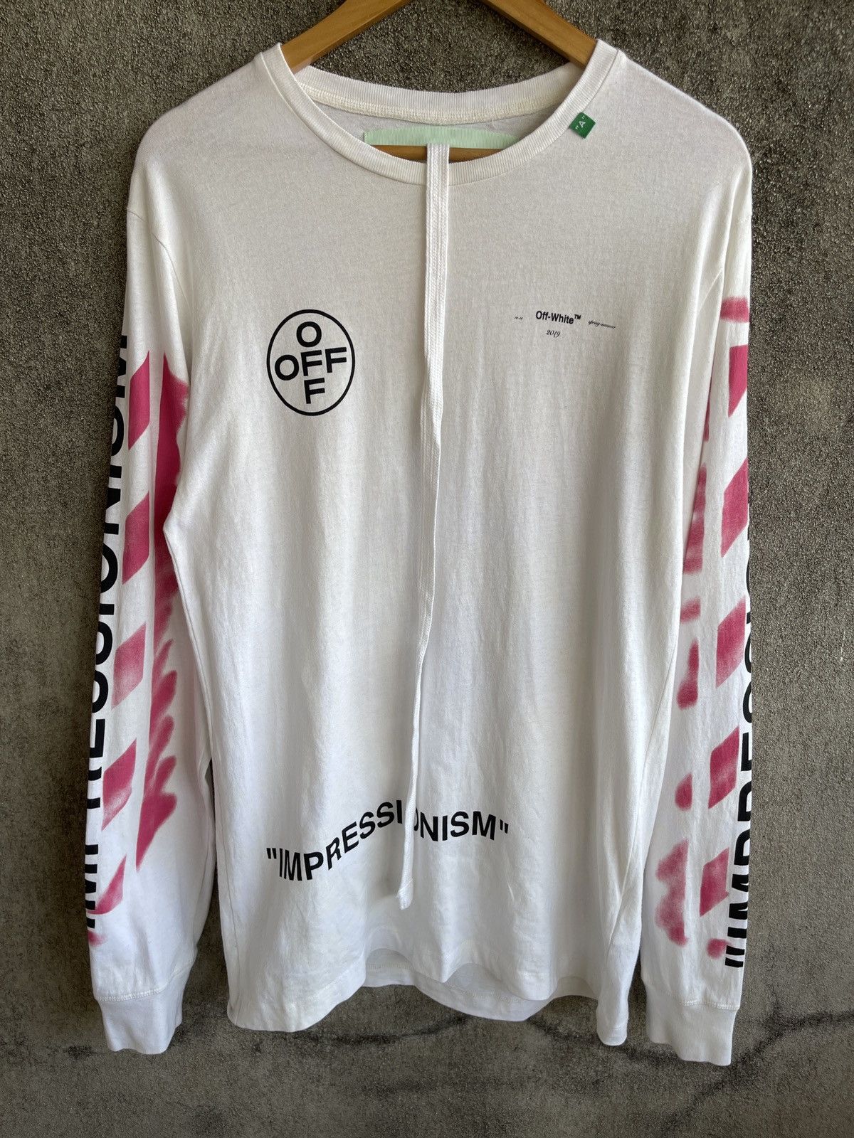 Off-White AW19🔥OFF WHITE✖️VIRGIL ABLOH🔥White Diag Stencil L/S Tshirt Size US M / EU 48-50 / 2 - 1 Thumbnail